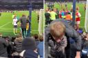 The incident came after the final whistle as Tottenham lost 2-0 to Arsenal on Sunday. Credit: @TheBOMBOMs/Twitter