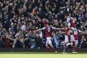 Jubilant celebration after Andy Carroll scores one of his three goals against Arsenal. Picture: Action Images