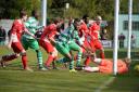 On target: Christian Assombalonga scored twice to keep Waltham Abbey up. Picture: David Loveday