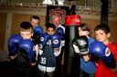 Youngsters from Box4Life with Barry Hearn