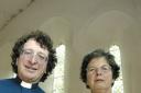 Rev Charles Masheder and churchwarden Margaret Morgan