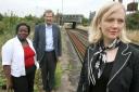 From left, GLA member Jennette Arnold, transport campaigner Peter Woodrow and MP Stella Creasy have welcomed TfL's conditional backing for a re-opened Lea Bridge station