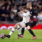 Harry Winks looks to hold off the challenge of Konrad Laimer. Picture: Action Images