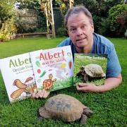 Ian Brown, who lives in Highams Park, with his tortoise Albert