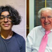 Zayd Moola, left, has received a Jack Petchey Environmental Award. Jack Petchey, pictured right. Picture: Jack Petchey Foundation