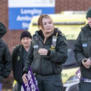 Ambulance workers on the picket line.