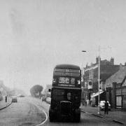 A 102 bus on Station Road in Chingford in the 1960s