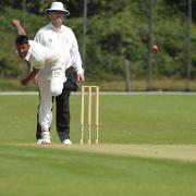 Mubasher Hassan, pictured bowling, scored 105 from 73 balls against at Chelmsford. Picture: Dave Loveday