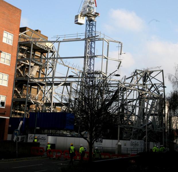 The collapsed City Gates building