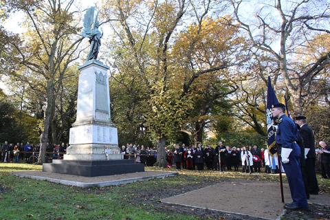 Service of Remembrance held at the Wanstead War Memorial in High Street, Wanstead. (1/11/2012) EL33329-3
