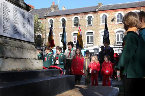 Service of Remembrance held at the Wanstead War Memorial in High Street, Wanstead. (1/11/2012) EL33329-14