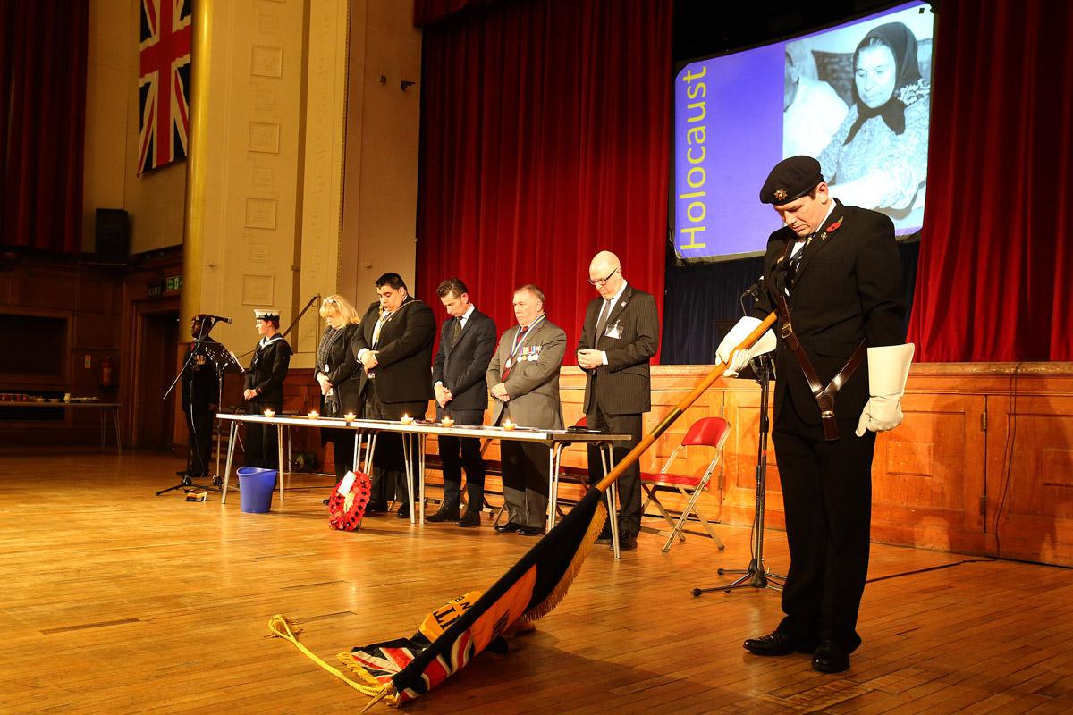 Holocaust Memorial Day event in the Assembly Hall at Waltham Forest Town Hall. Walthamstow. (27/1/2013) EL74858_1