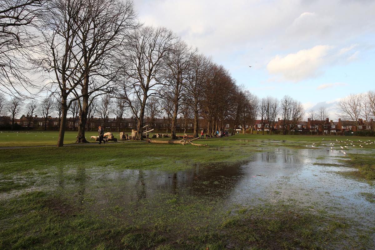 Flooding in Lloyd Park, Walthamstow. (7/1/2013) EL74403_1