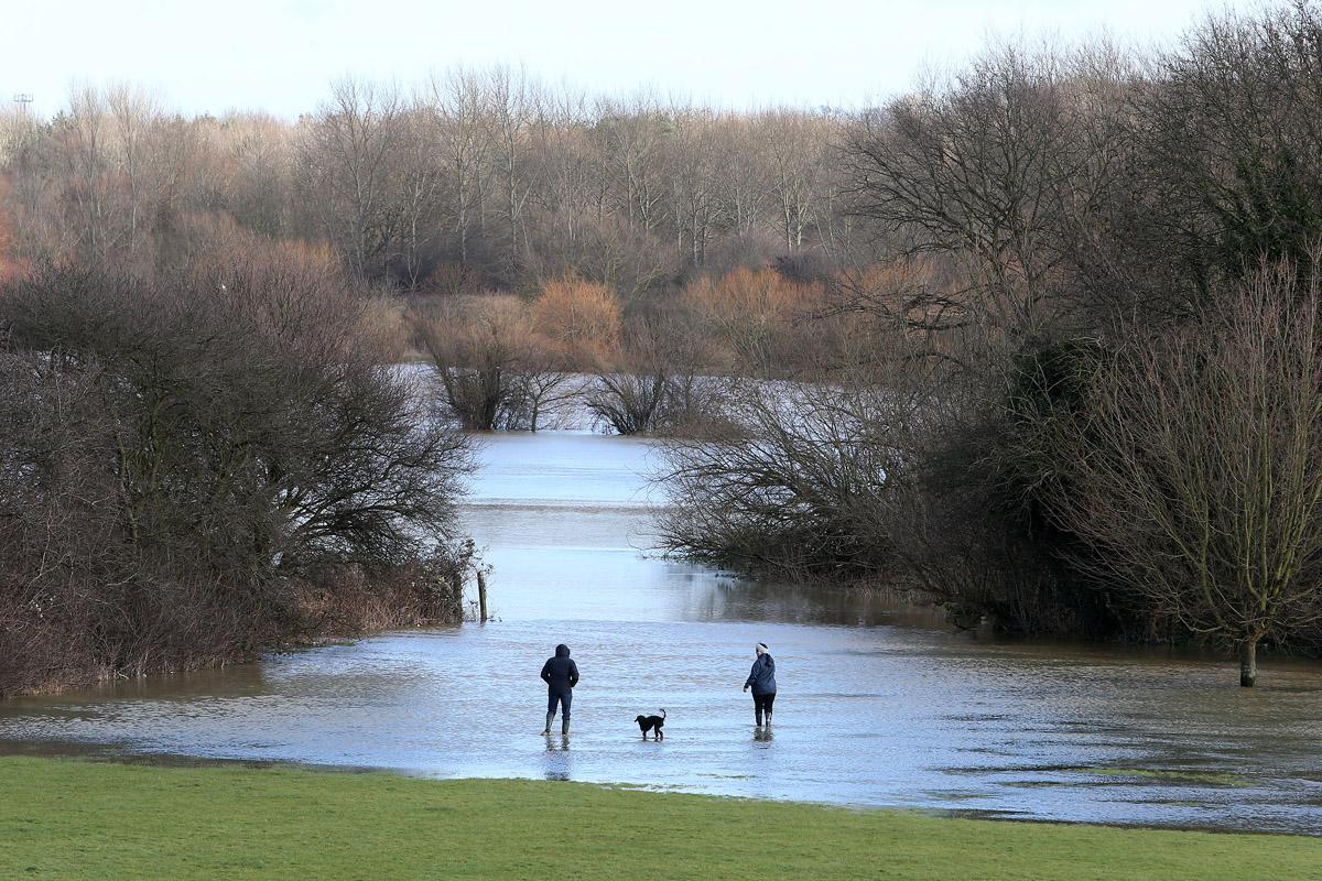 Floodwater near Roding Lane. Buckhurst Hill. (1/2/2013) EL74953_11