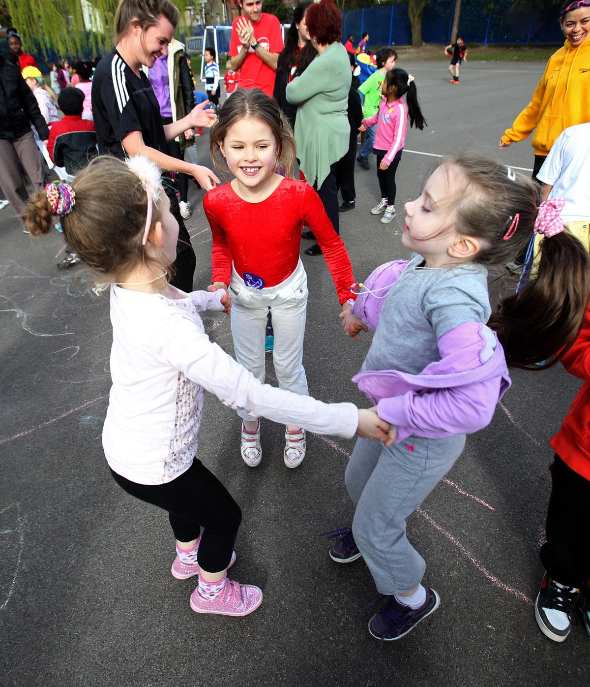 Children take part in a school dance-off for sports relief at St Mary's C of E Primary School, Brooke Road, Walthamstow. (21/3/2014) EL75987_6