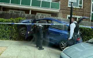 Police were called to a crash in Shepherd’s Bush after a car collided with railings.