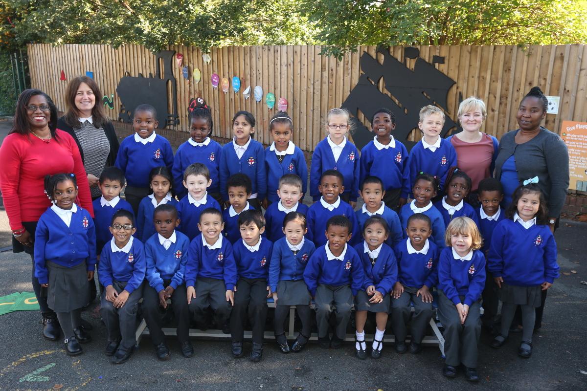 Reception Class KD at Our Lady and St George's Catholic Primary School. Walthamstow. (23/9/2015) EL85365_2