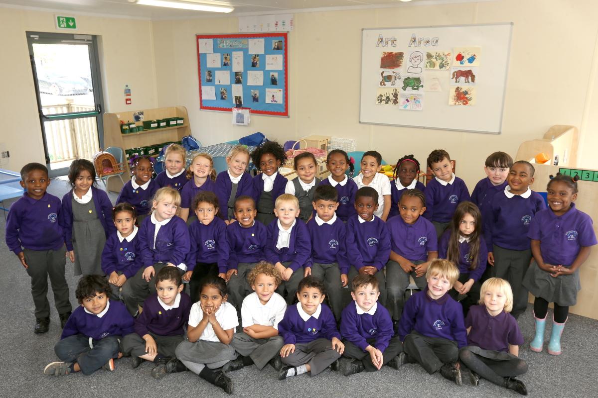 First intake of Reception children at Walthamstow Primary Academy. Walthamstow. (6/10/2015) EL85587_1