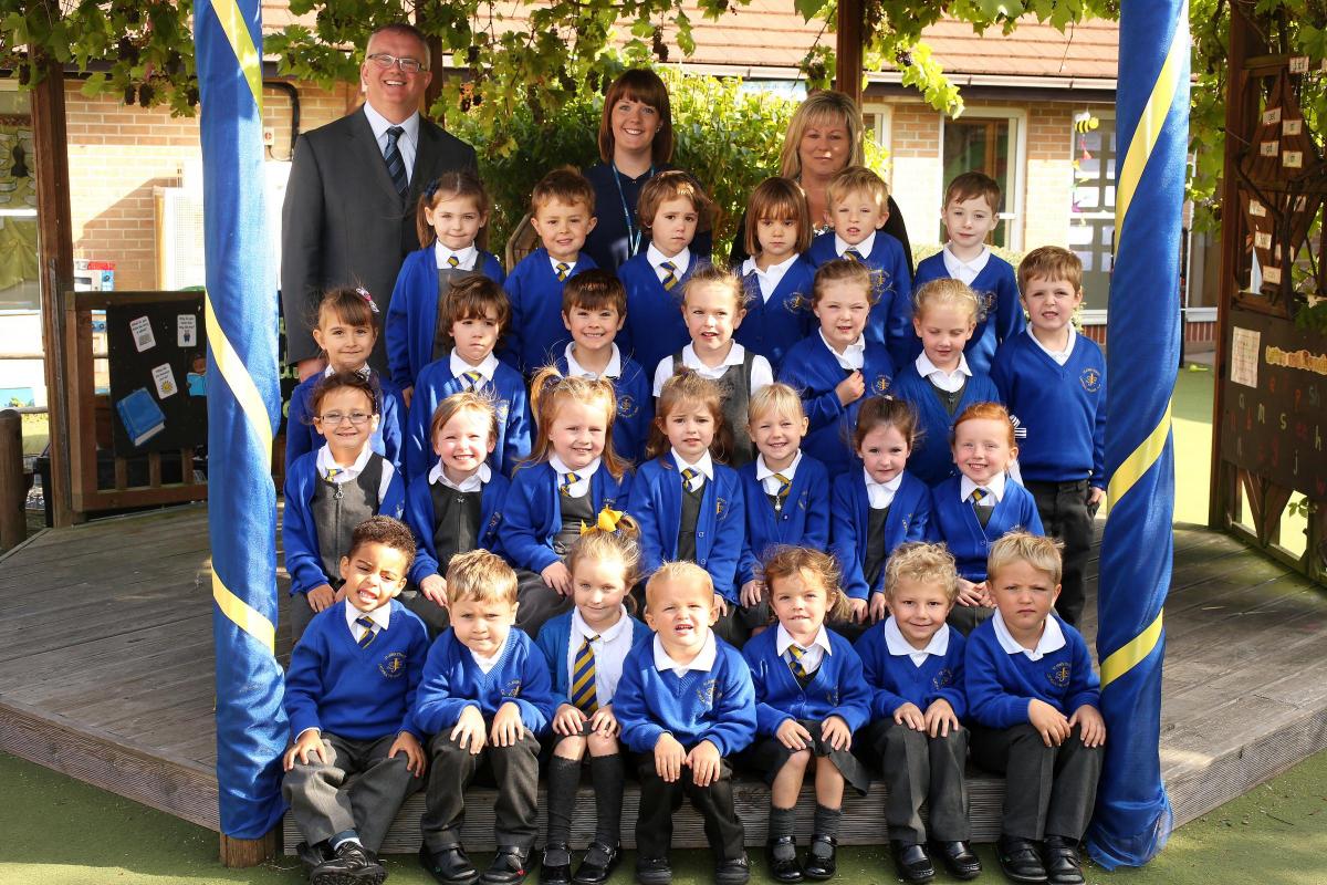 Reception Class A at St John Fisher Catholic Primary School. Loughton. Essex. (1/10/2015) EL85486_1