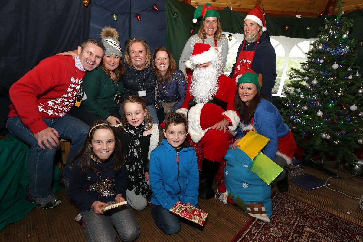 Families meet Santa and his helpers in the Grotto during Winter Wonderland PTA Christmas Fayre at our Lady of Lourdes RC Primary school  in Wanstead, East London. (28/11/2015)  EL85546_3
