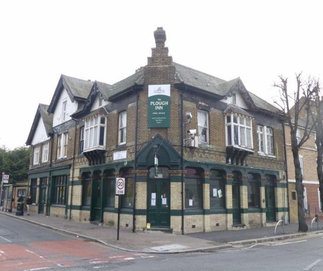 The Plough was situated at 173 Wood Street. This pub  was built in 1875 to replace the nearby Harrow which had been demolished in in 1873 to facilitate the building of Wood Street Station. It was a Watneys pub which became a free house in the 1990s featur