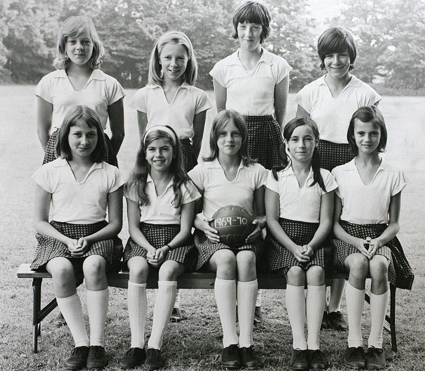 1960's netball team at Churchfields Junior School, South Woodford. (school archive)