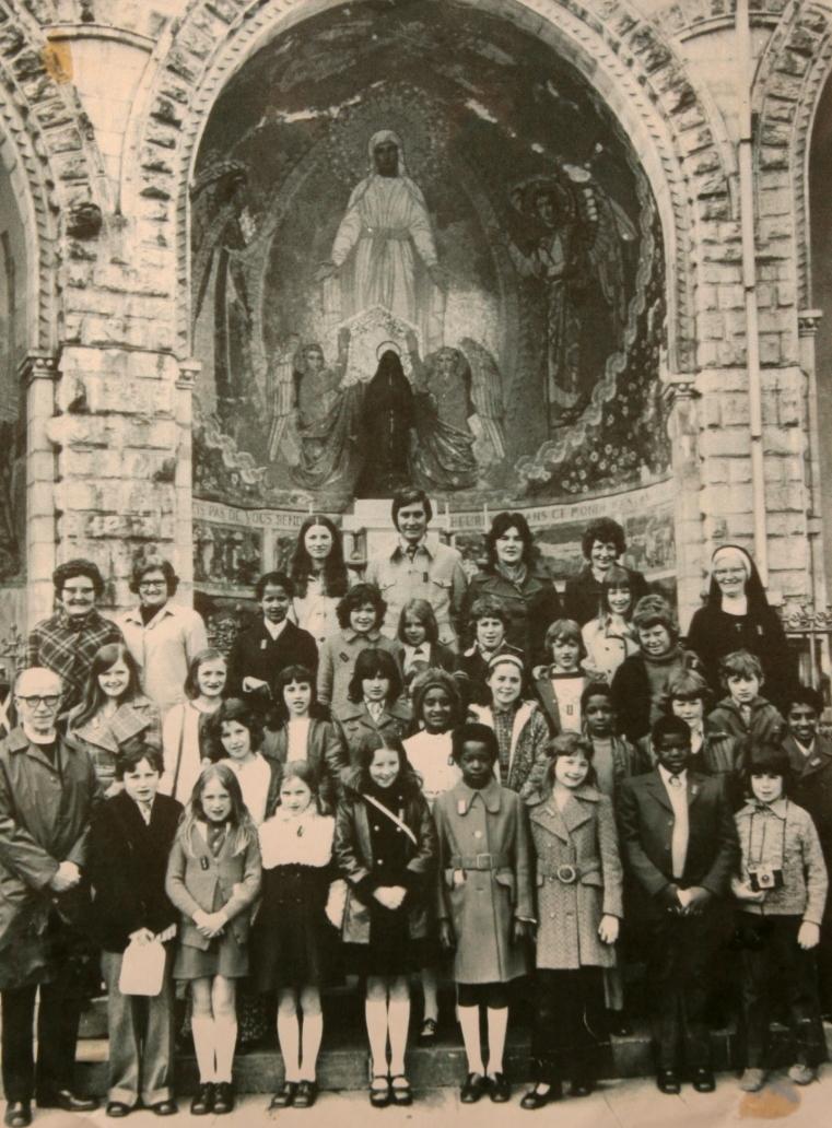 Children and staff from St Josephs RC School in Leyton during a trip to Lourdes in 1973