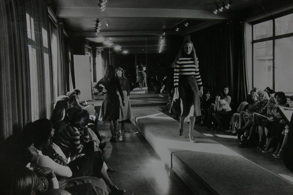 Fashion show in the 1970's at Leytonstone School. East London. (school archive)