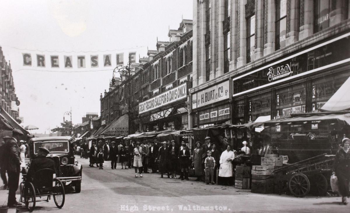 View of the market in High Street, Walthamstow, in 1939 (Picture: Vestry House Museum archive)
