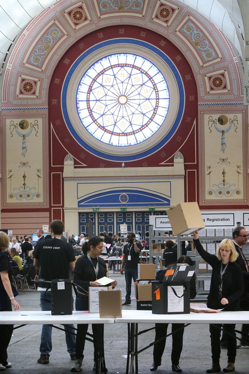London Assembly 2016 elections count at Alexandra Palace. (6/5/2016) 
