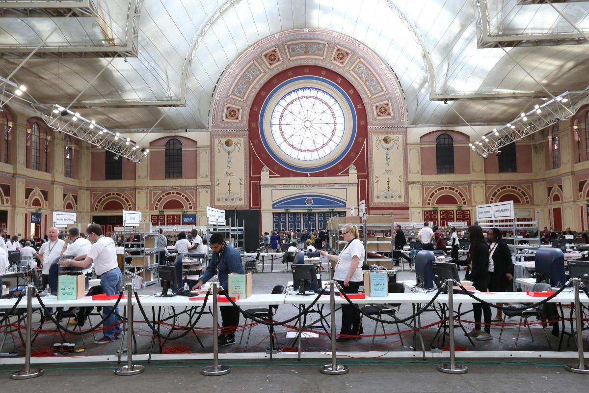 London Assembly 2016 elections count at Alexandra Palace. (6/5/2016) 