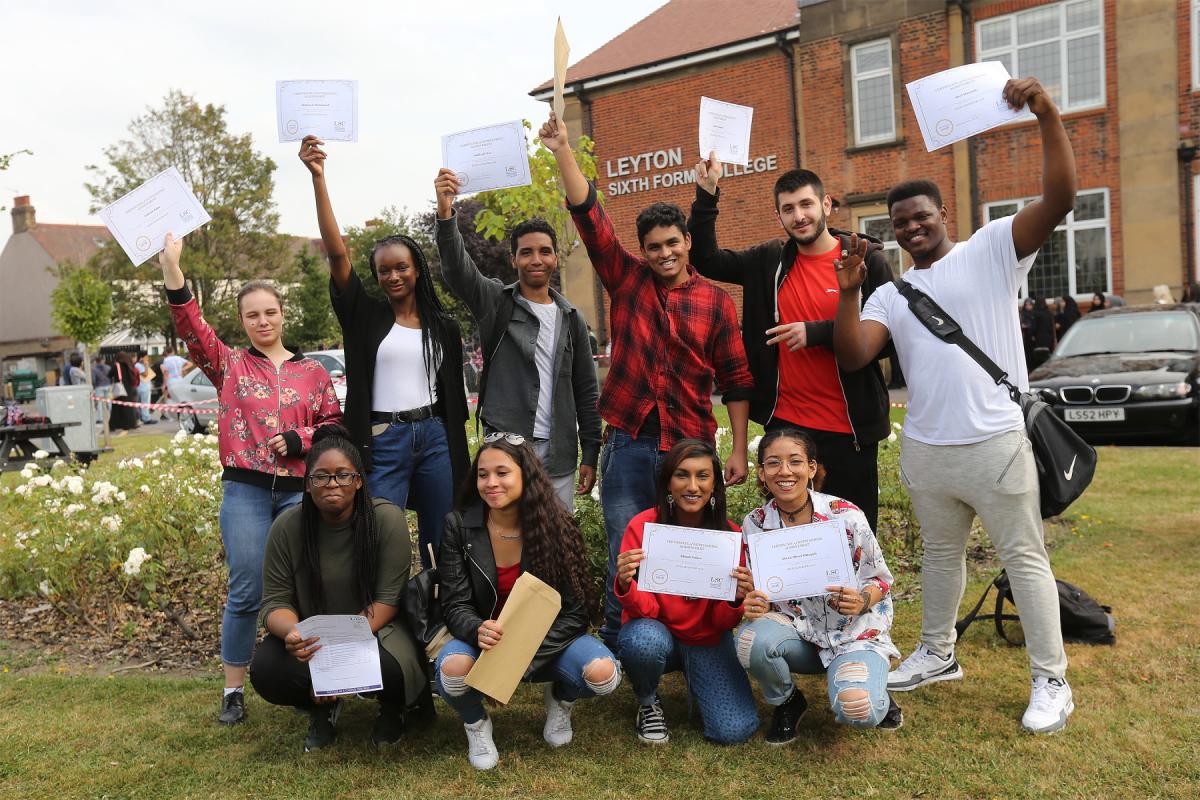 A Level results day for students at Leyton Sixth Form College. (17/8/2016) EL89032_5