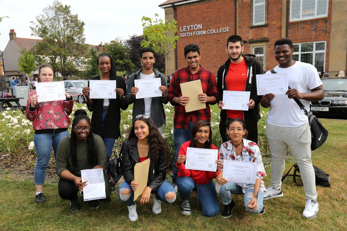A Level results day for students at Leyton Sixth Form College. (17/8/2016) EL89032_4
