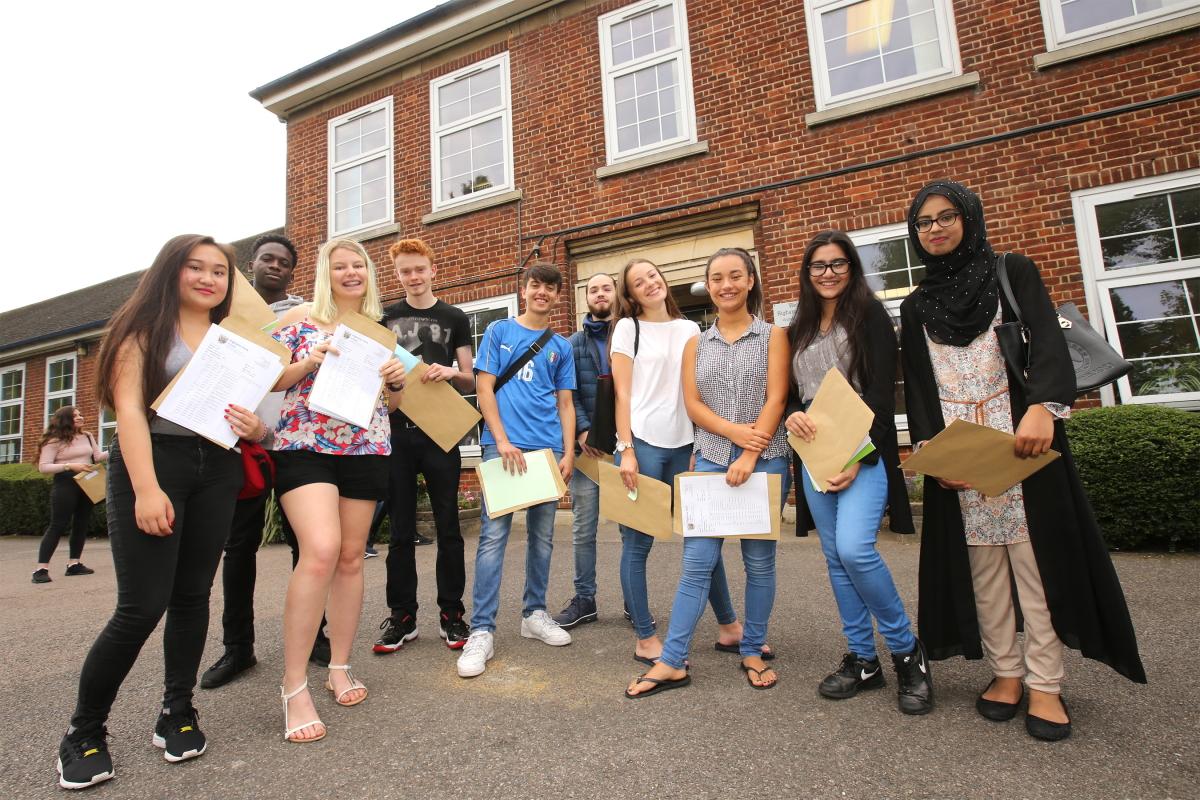 Students collect GCSE results at Highams Park School. (25/8/2016) EL89056_14