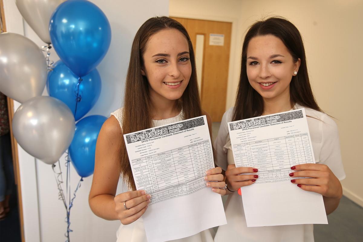 Rachel Stiff and Rebecca Doe, GCSE results at Debden Park High School, Willingale Road. Debden. (25/8/2016) EL89060_16