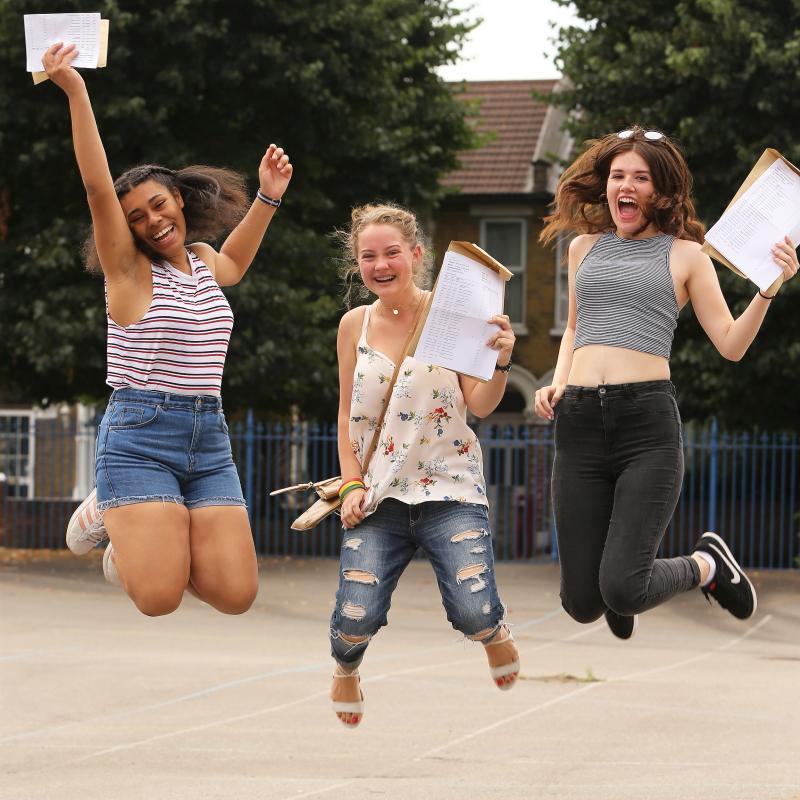 GCSE results are collected by students at Connaught school for Girls. Leytonstone. (25/8/2016) EL89061_3