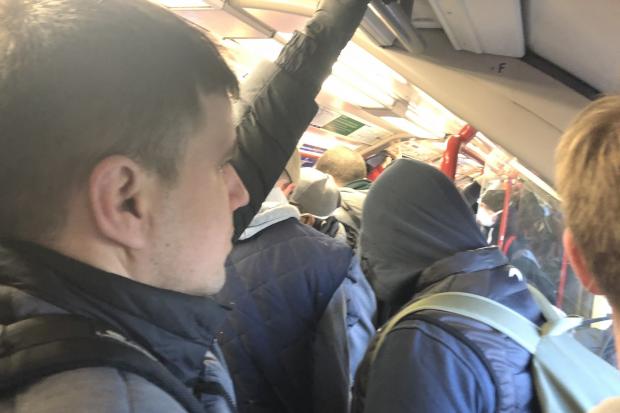 The Central line was cramped at Leytonstone this morning (Photo: George Mann).