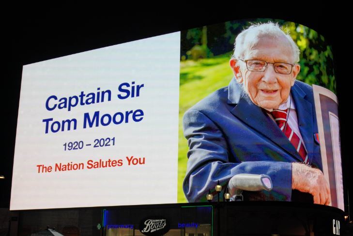 Sir Captain Tom Moore died aged 100 on February 2. Credit: PA