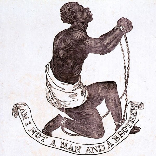 Official Medallion of the British Anti-Slavery Society designed by Josiah Wedgwood 1795. 
