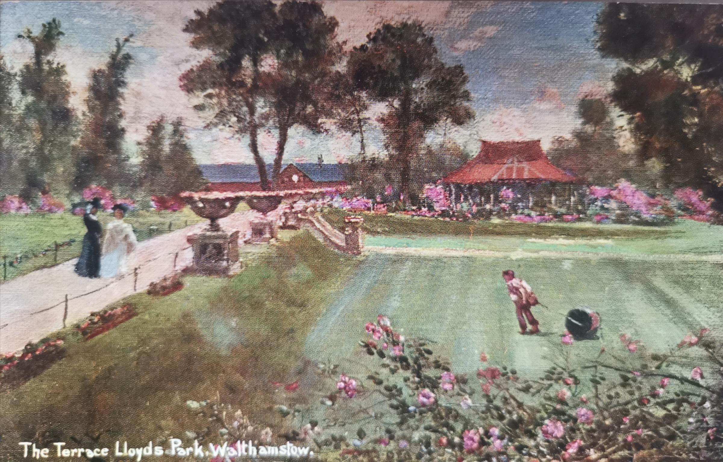 A postcard with an early view of Lloyd Park