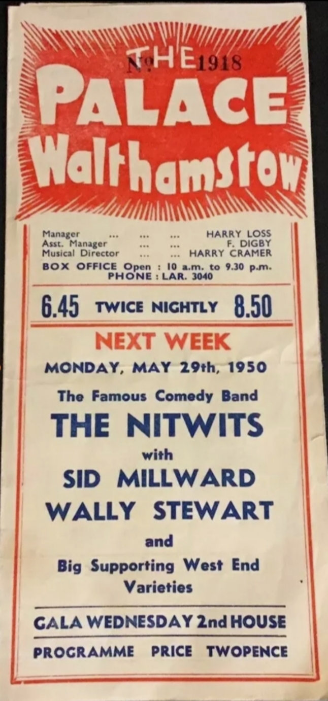 A 1950 Walthamstow Palace Theatre programme