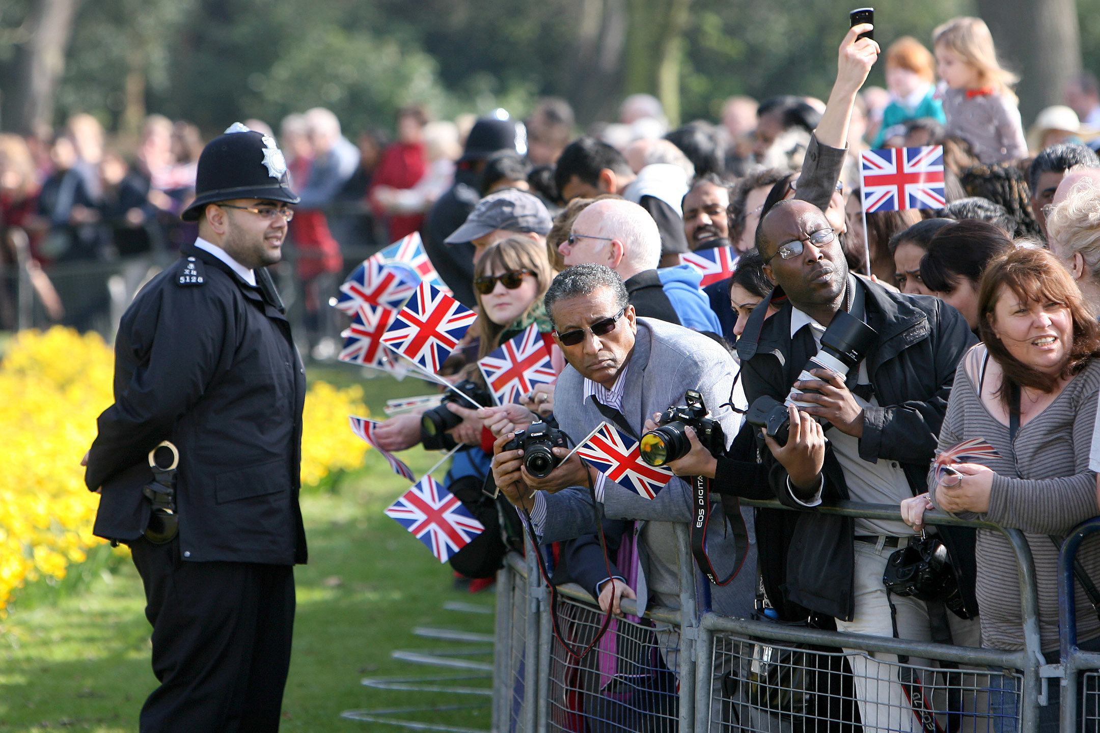 Large crowds attended the royal visit