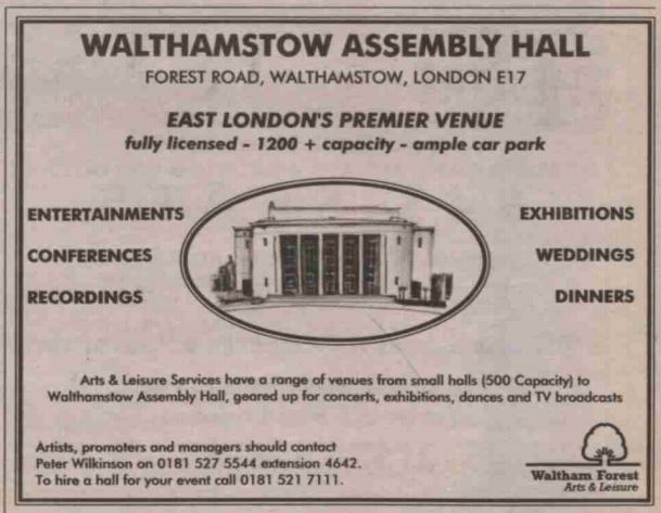 An advert from The Stage from April 13, 1995