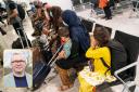 Refugees at Heathrow Airport after arriving on an evacuation flight from Afghanistan. Main picture: PA