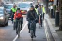 Mayor of London Sadiq Khan cycling to work. Picture: PA