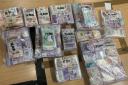 Cash seized by the police.