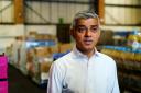 Mayor of London Sadiq Khan at the Newham Food Alliance warehouse hub in North Woolwich. Photo: PA