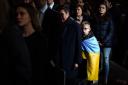 Members of the congregation during the service to mark the second anniversary of Russia’s invasion of Ukraine at the Scottish National War Memorial (Jane Barlow/PA)