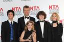 The cast of Outnumbered Tyger Drew-Honey, Hugh Dennis, Ramona Marquez, Daniel Roche and Claire Skinner (Anthony Devlin/PA)