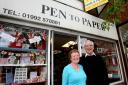 Maureen and Bob Sills outside Pen to Paper in Epping